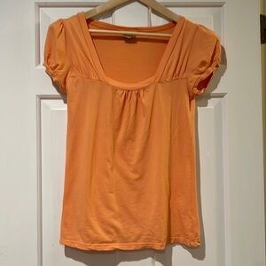 Ric Rac (Anthropologie) peach cap puff sleeve tee